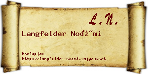 Langfelder Noémi névjegykártya